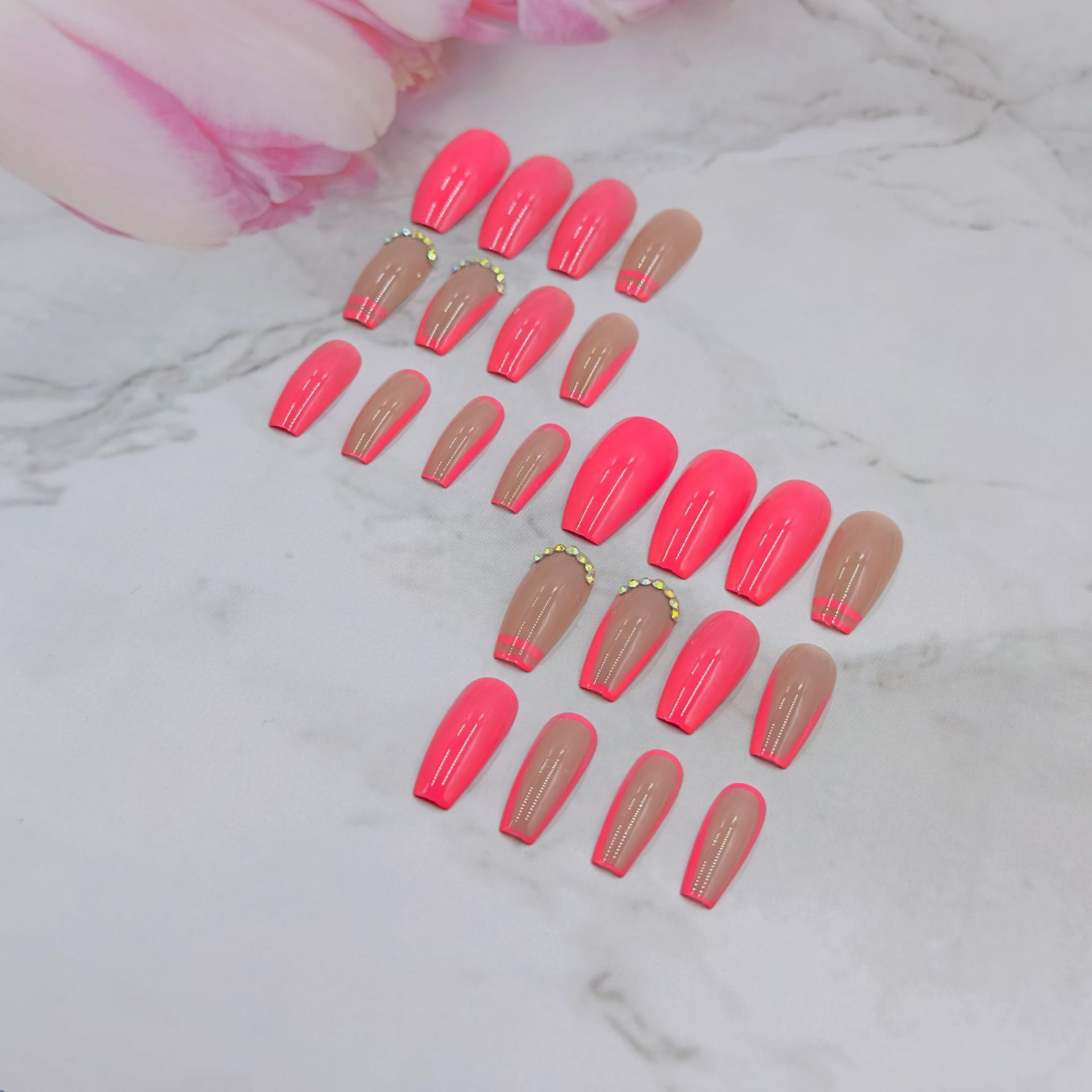 Luxury Wearable False Nails | Colorful Crystal European/American Manicure