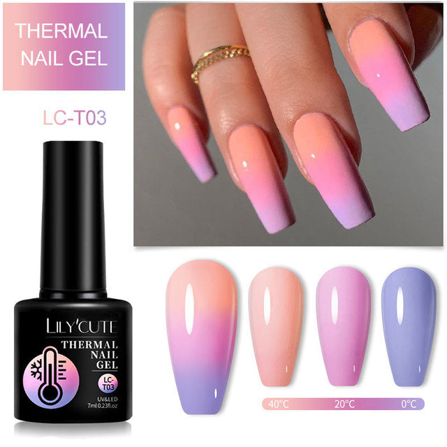 Winter Thermal Color Changing Gel Nail Polish | Mood Temperature Effect Polish