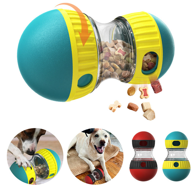 Slow Feeder Tumbler Dog Toy | Leaky Food Ball for Stomach Protection & Fun