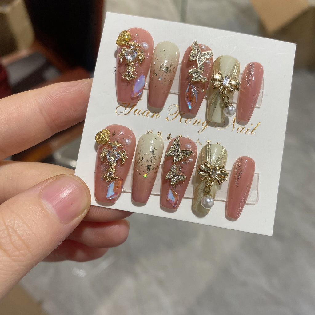 Full Cover Butterfly Decal Press-On Nails | Wearable & Detachable Nail Patches