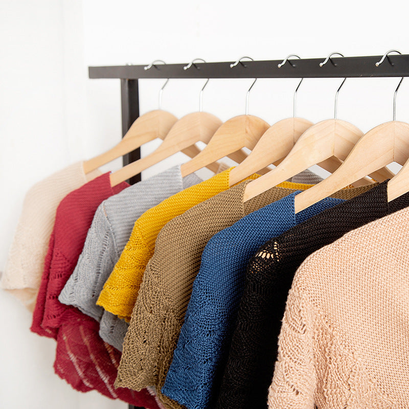 Elegant Wool Blend Hollow Out Scarf & Wrap