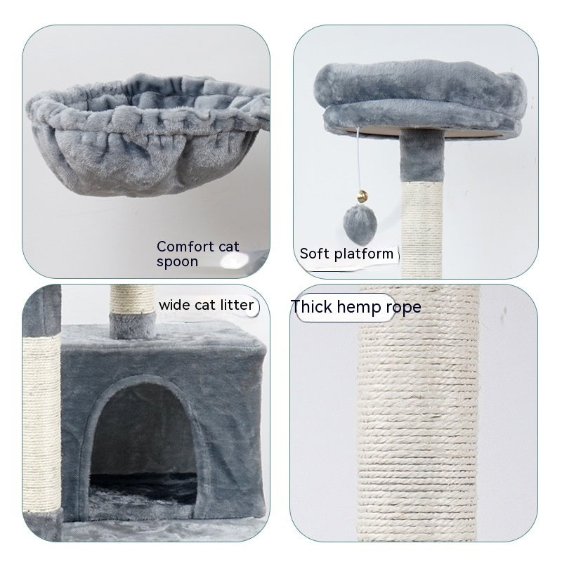 Durable Multi-Layer Cat Toy Tower | Chamfered Edge Wooden Jumping Platform