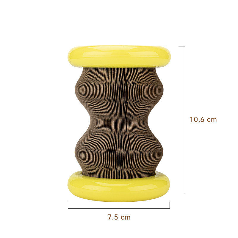 Magic Organ Corrugated Paper Cat Scratcher Wheel | Powder Included Claw Toy