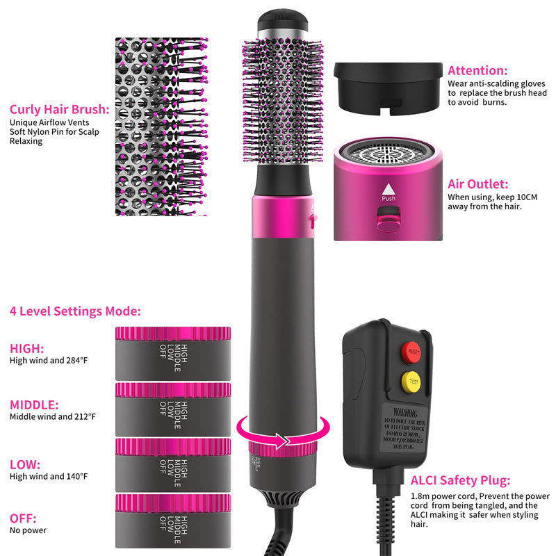 Automatic Hair Curler & Dryer Brush | 5-in-1 Electric Straightening Tool Beauty Gadget