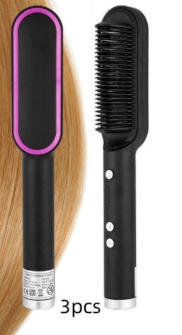 Electric Hair Brush Straightener & Curler | Dual-Purpose Negative Ion Hot Comb