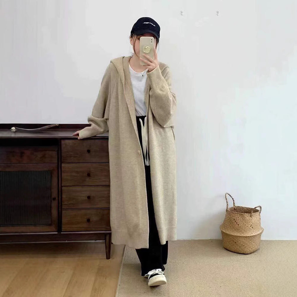 Women's Over-the-Knee Knit Cardigan Coat