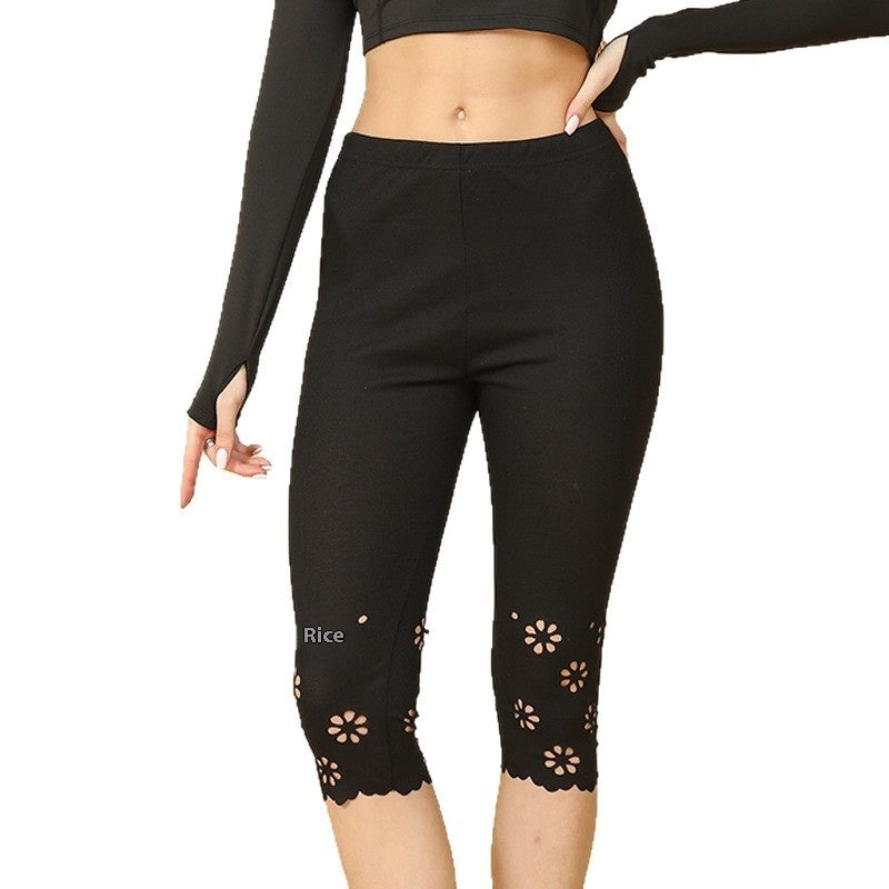 Women's Oversized Hollow Out Printed Leggings