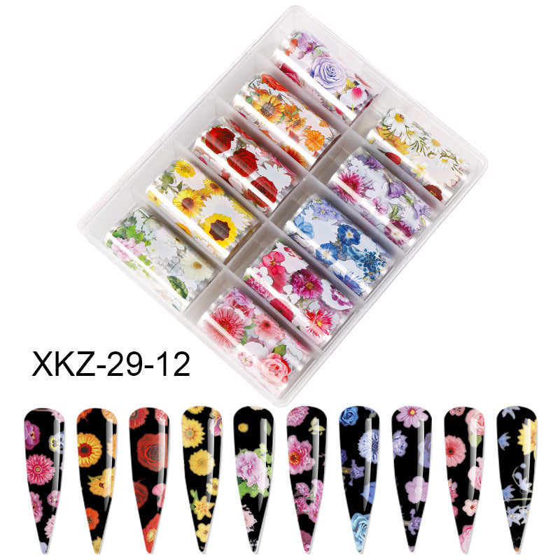 European & American Style Nail Transfer Paper | Laser Star & Butterfly Foil Decals