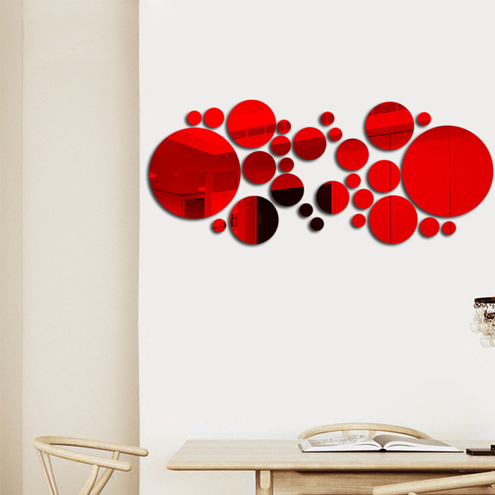 Decorative Big and Small Circle Mirror Decals | 3D Stereo Acrylic Wall Art