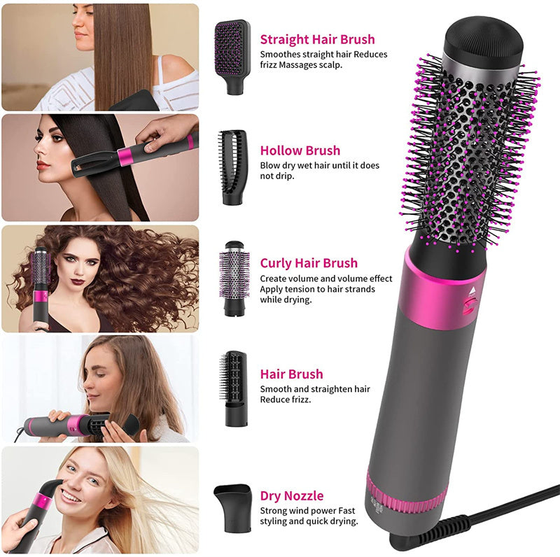 Automatic Hair Curler & Dryer Brush | 5-in-1 Electric Straightening Tool Beauty Gadget