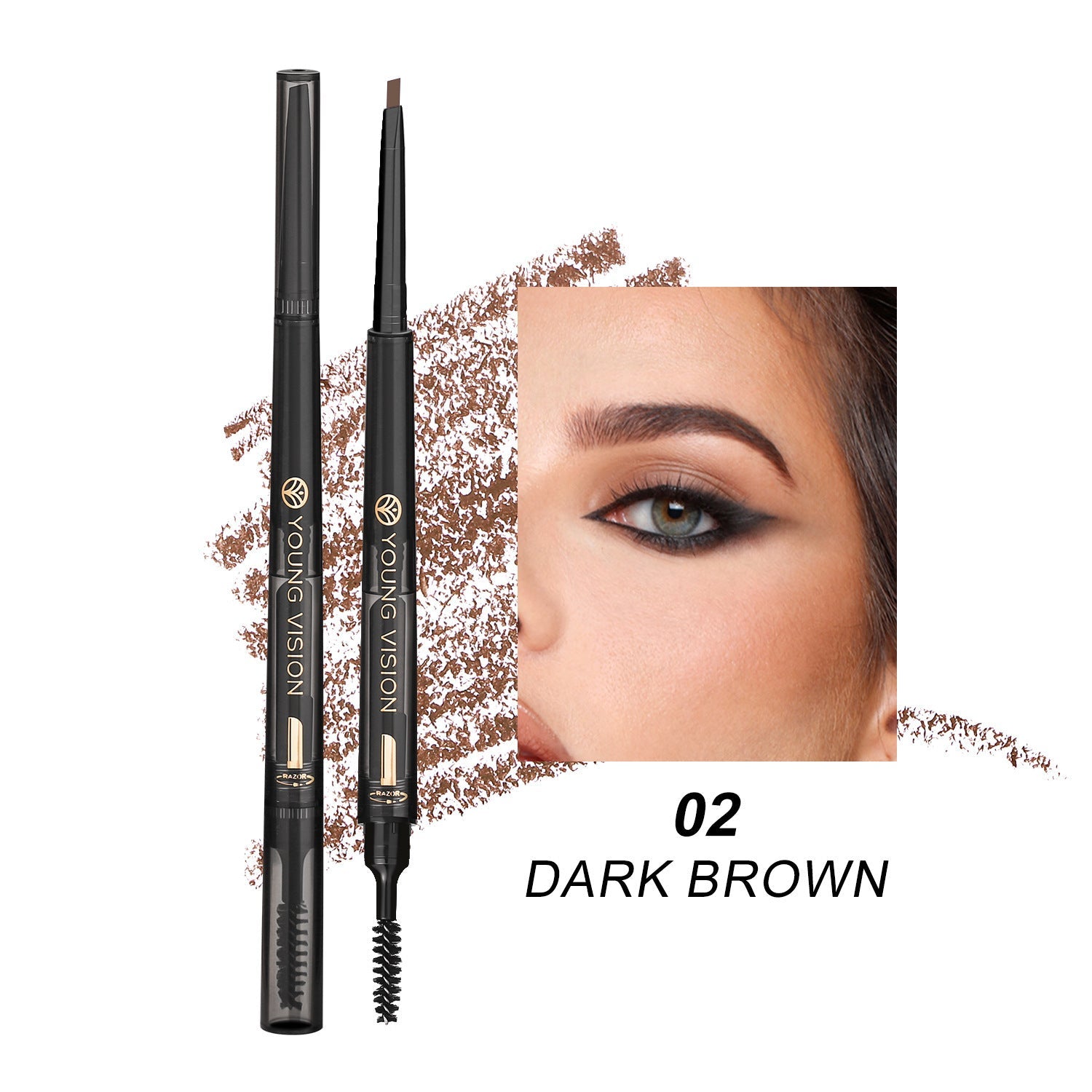 Multifunctional 3-in-1 Waterproof Eyebrow Pen | Smear-Proof Brow Pencil