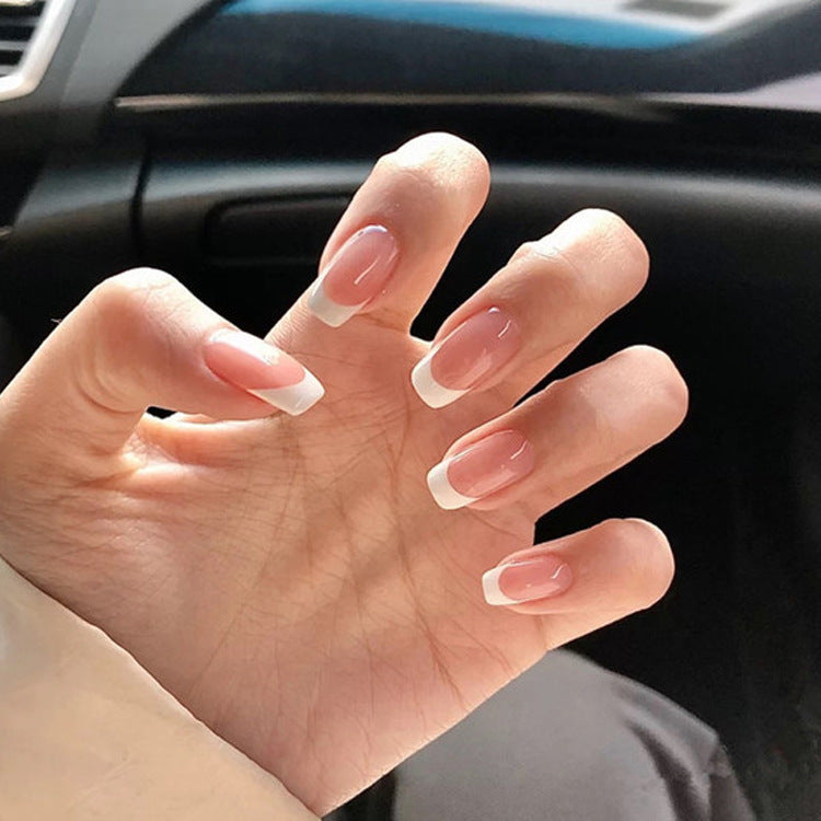 Chic Matte Frosted Almond Fake Nails | Finished Wearable Nail Art Patches