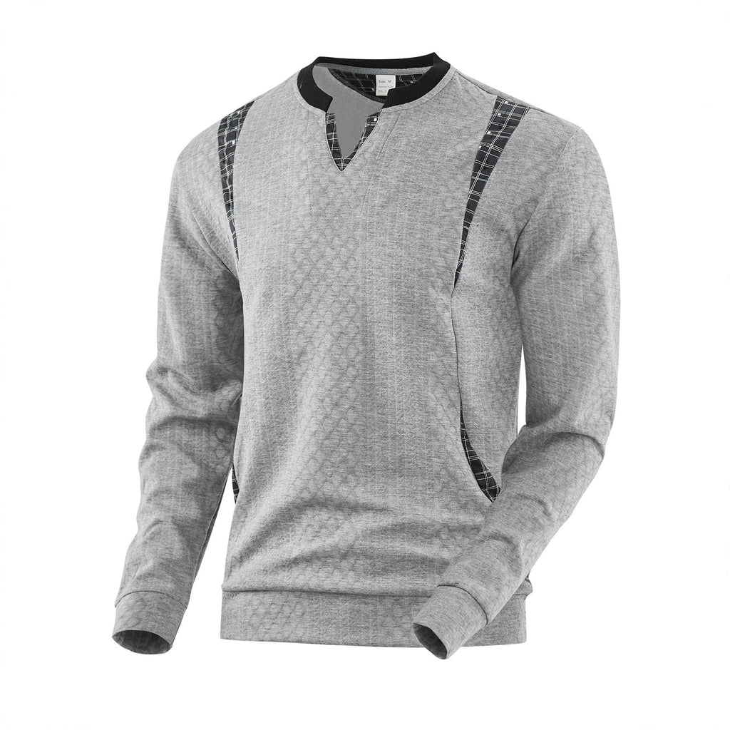 Men's Contrast Color Pullover Sweater | Casual Knit Jumper Top