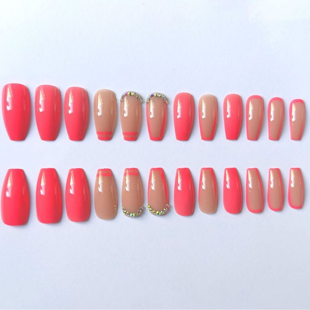 Luxury Wearable False Nails | Colorful Crystal European/American Manicure