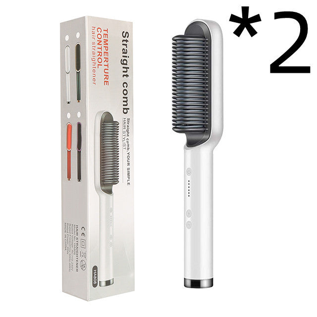 Electric Hair Brush Straightener & Curler | Dual-Purpose Negative Ion Hot Comb