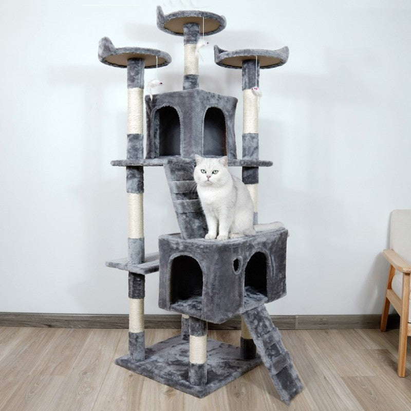 Tall Sisal Column Cat Tree | Large Integrated Jumping Platform & Activity Frame