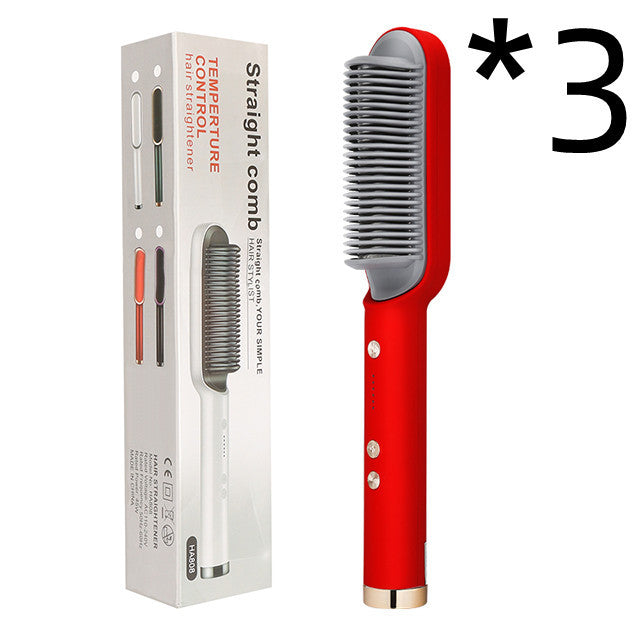 Electric Hair Brush Straightener & Curler | Dual-Purpose Negative Ion Hot Comb