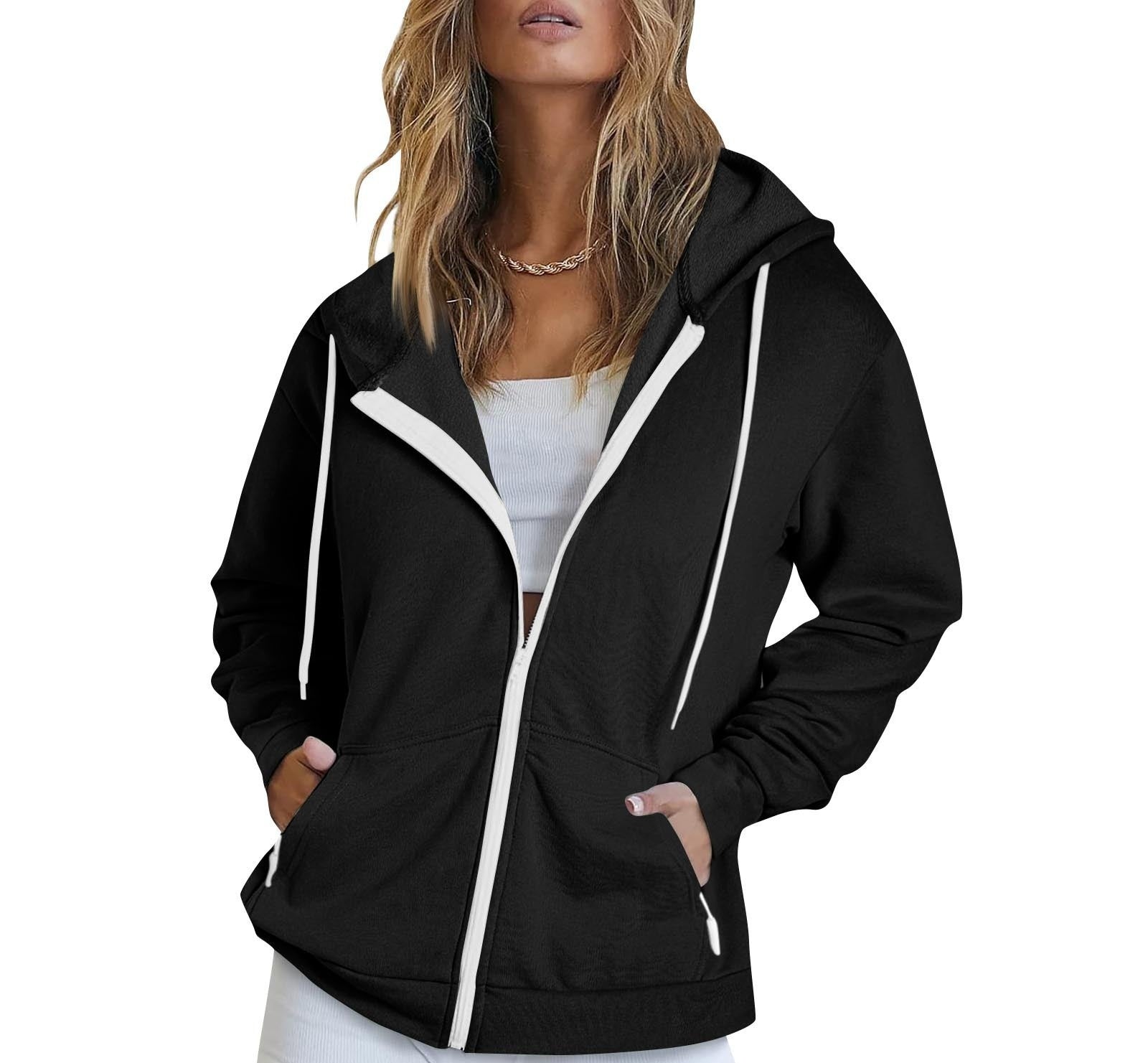 Unisex Sports Full-Zip Hoodie Cardigan