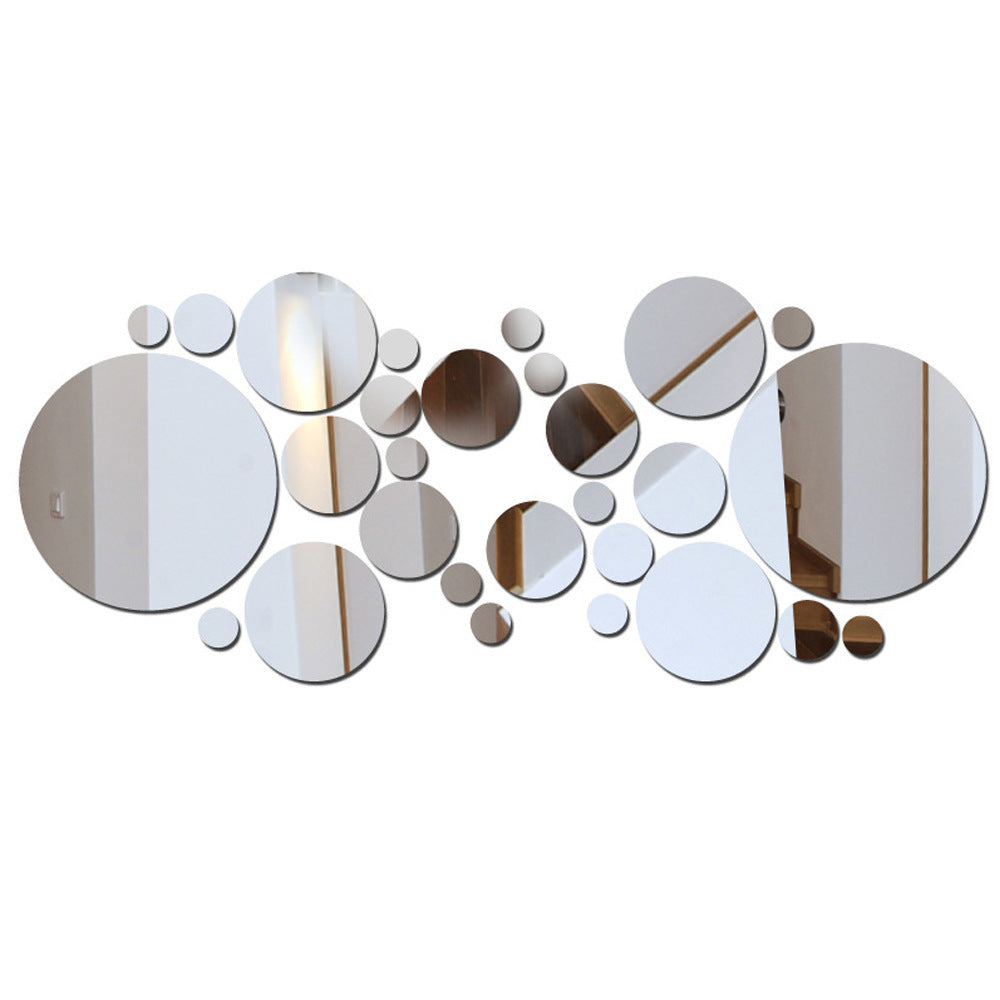 Decorative Big and Small Circle Mirror Decals | 3D Stereo Acrylic Wall Art