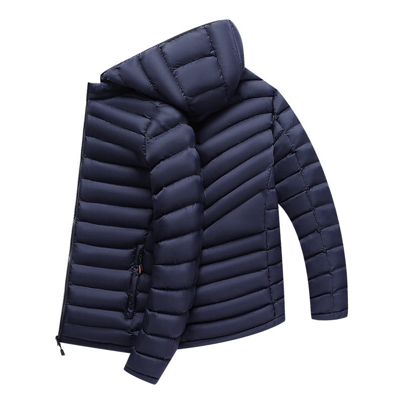 Men's Lightweight Down-Padded Jacket | Packable Storage Rib Cuff Winter Coat